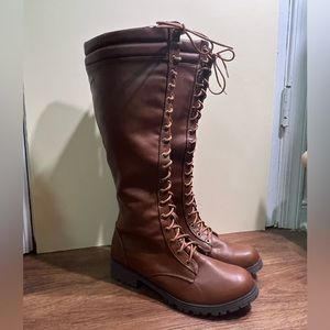 Brown Lace Up Boots